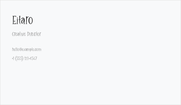 Eitaro Business Card