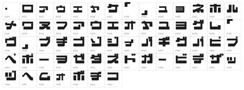 EjectJap Remix Character Map