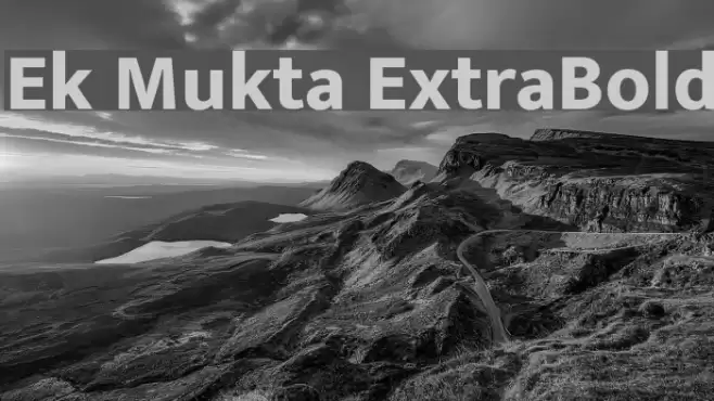 Ek Mukta ExtraBold Schriftart examples