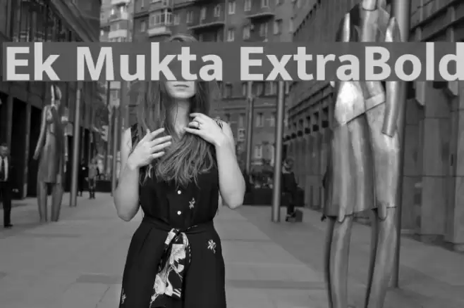 Ek Mukta ExtraBold Schriftart examples