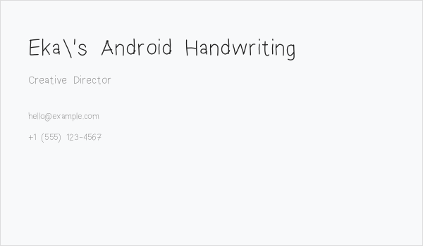 Eka's Android Handwriting Business Card
