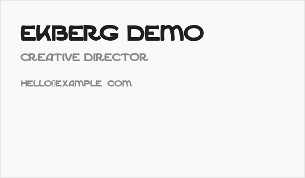Ekberg Demo Business Card