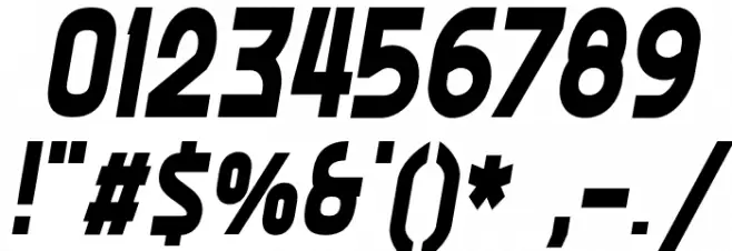 Ekela Heavy Condensed Italic Font OTHER CHARS