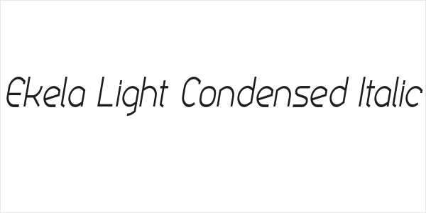 Ekela Light Condensed Italic Logo