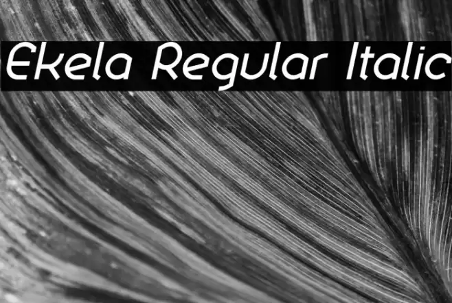 Ekela Regular Italic Font examples