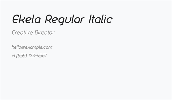 Ekela Regular Italic Business Card