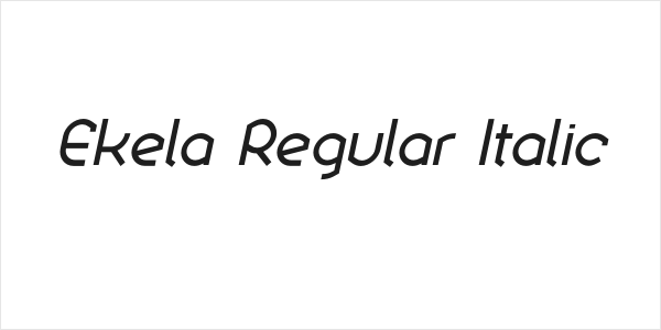 Ekela Regular Italic Logo