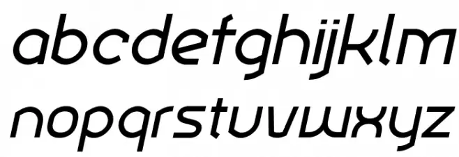 Ekela Regular Italic फ़ॉन्ट लोअरकेस