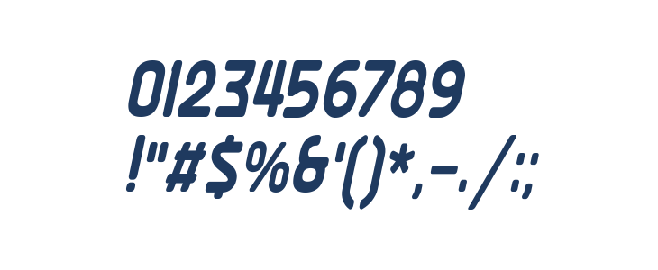 Ekela Round Bold Condensed Italic Other Characters