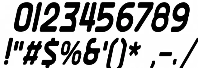 Ekela Round Bold Condensed Italic Font OTHER CHARS