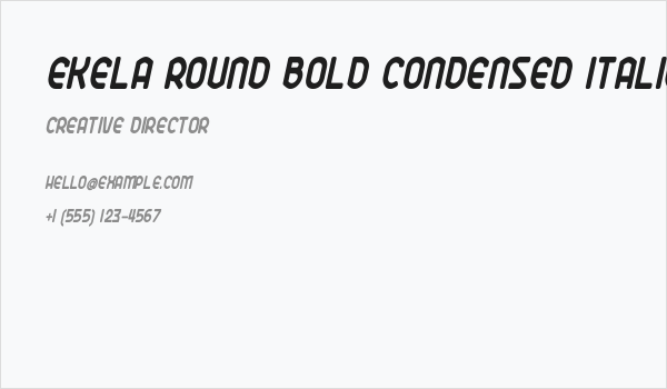 Ekela Round Bold Condensed Italic Business Card