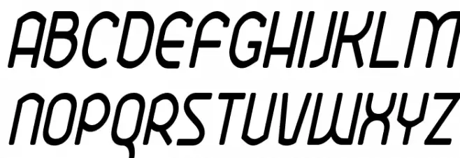 Ekela Round Condensed Italic Caratteri MAIUSCOLE