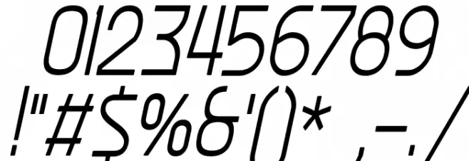 Ekela Round Light Condensed Italic Font OTHER CHARS