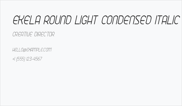 Ekela Round Light Condensed Italic Business Card