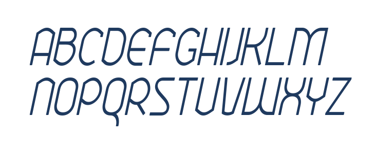 Ekela Round Light Condensed Italic Lowercase