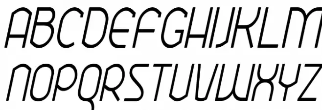 Ekela Round Light Condensed Italic Schriftart Kleinbuchstaben