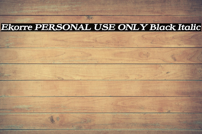 Ekorre PERSONAL USE ONLY Black Italic Example 2