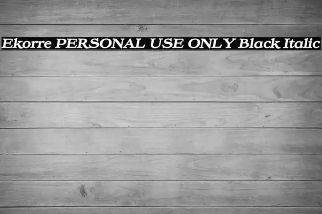 Ekorre PERSONAL USE ONLY Black Italic Example 2