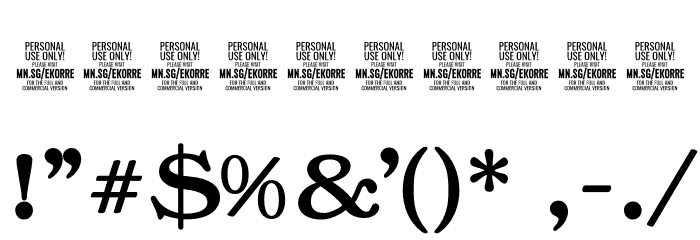 Ekorre PERSONAL USE ONLY Bold Font OTHER CHARS