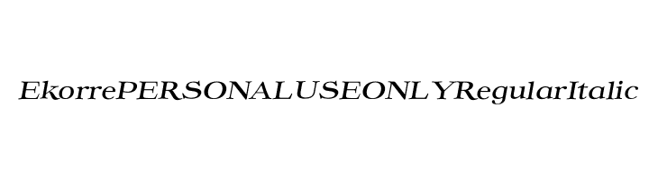Ekorre PERSONAL USE ONLY Regular Italic  لخطوط تنزيل