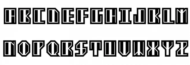 Ekster Techno Шрифта ВЕРХНИЙ