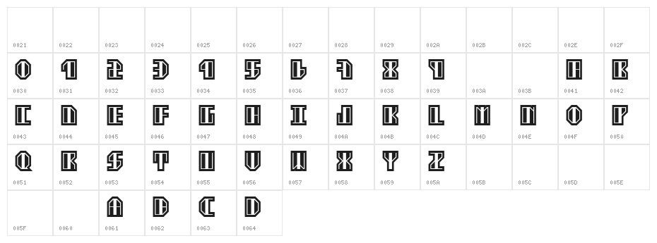 Ekster Techno Character Map