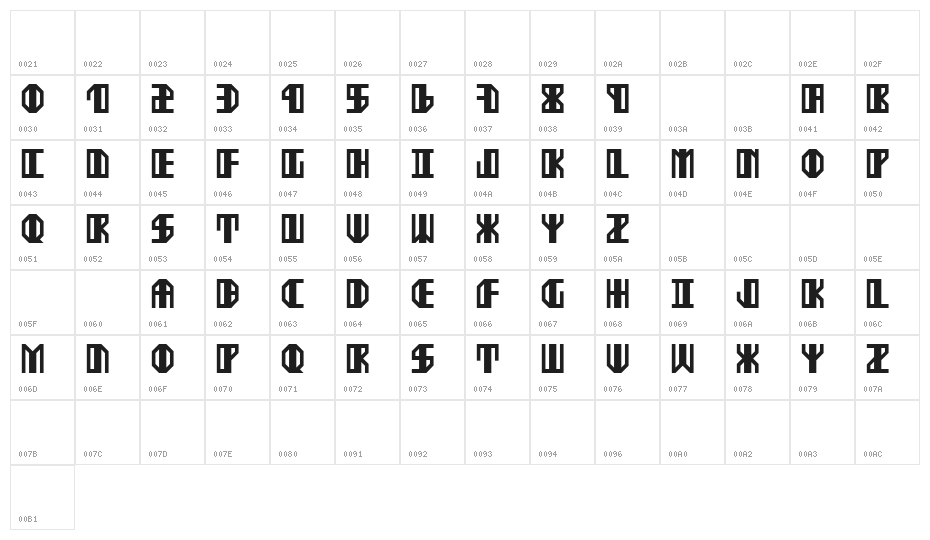 Ekster Character Map