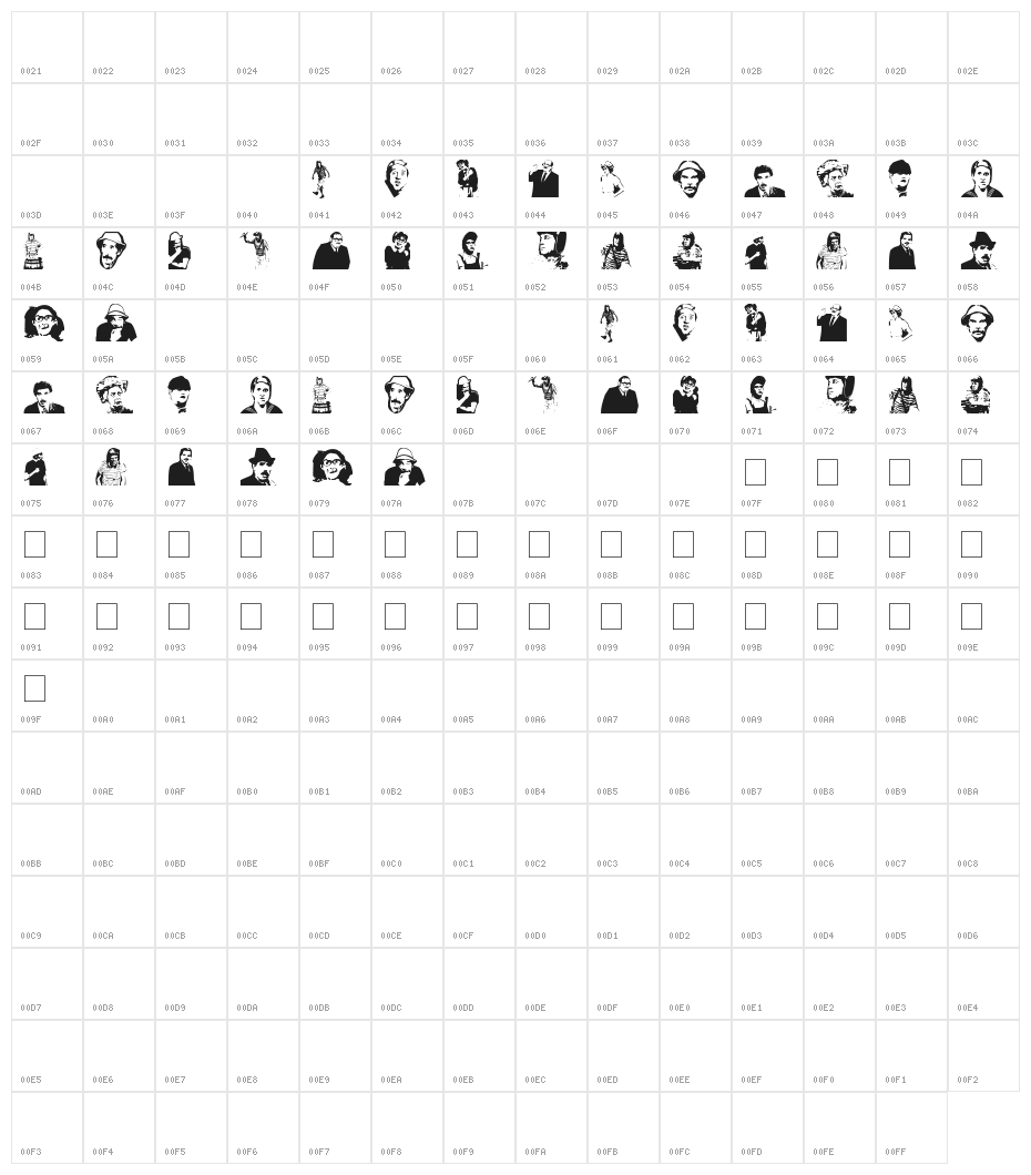 EL CHAVO DEL 8 Character Map