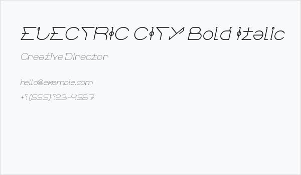 ELECTRIC CITY Bold Italic Business Card