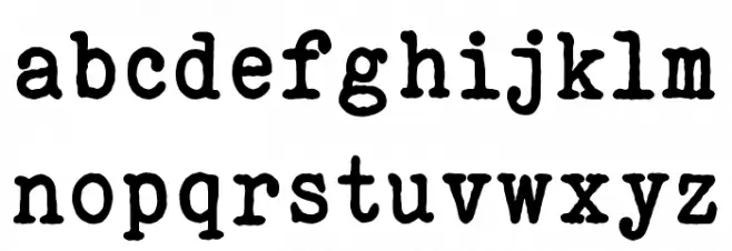 ELEGANT TYPEWRITER Bold Schriftart Kleinbuchstaben