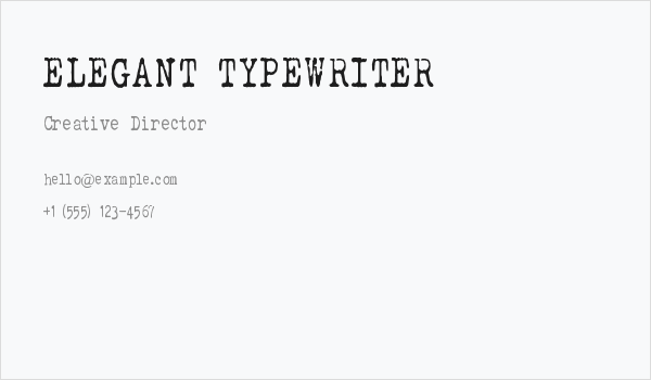 ELEGANT TYPEWRITER Business Card