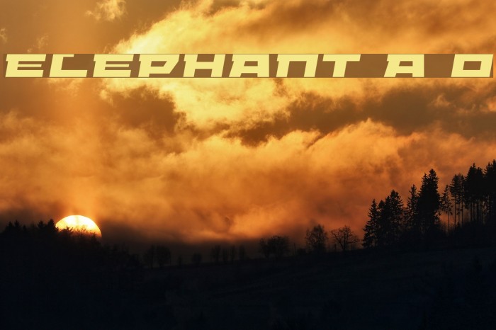 ELEPHANT A Oblique Schriftart examples