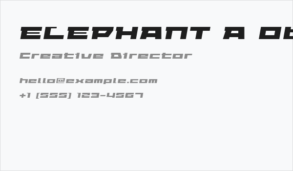 ELEPHANT A Oblique Business Card