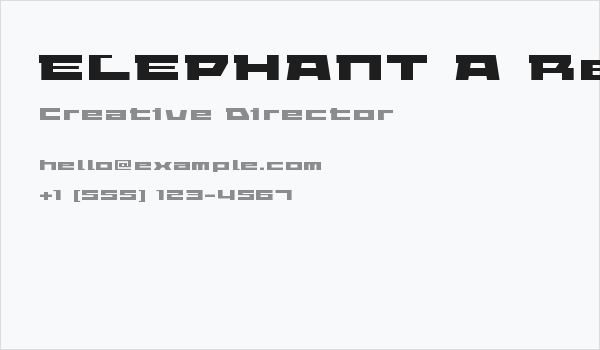 ELEPHANT A Regular Business Card