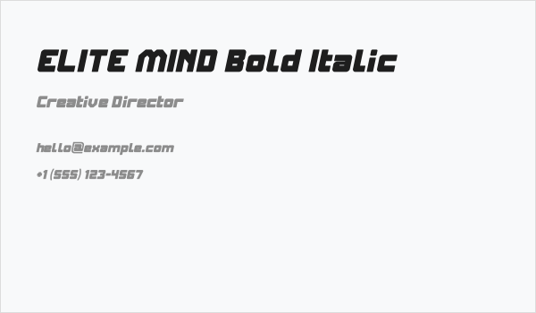 ELITE MIND Bold Italic Business Card