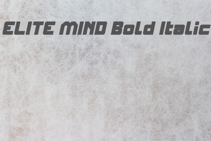 ELITE MIND Bold Italic Font examples
