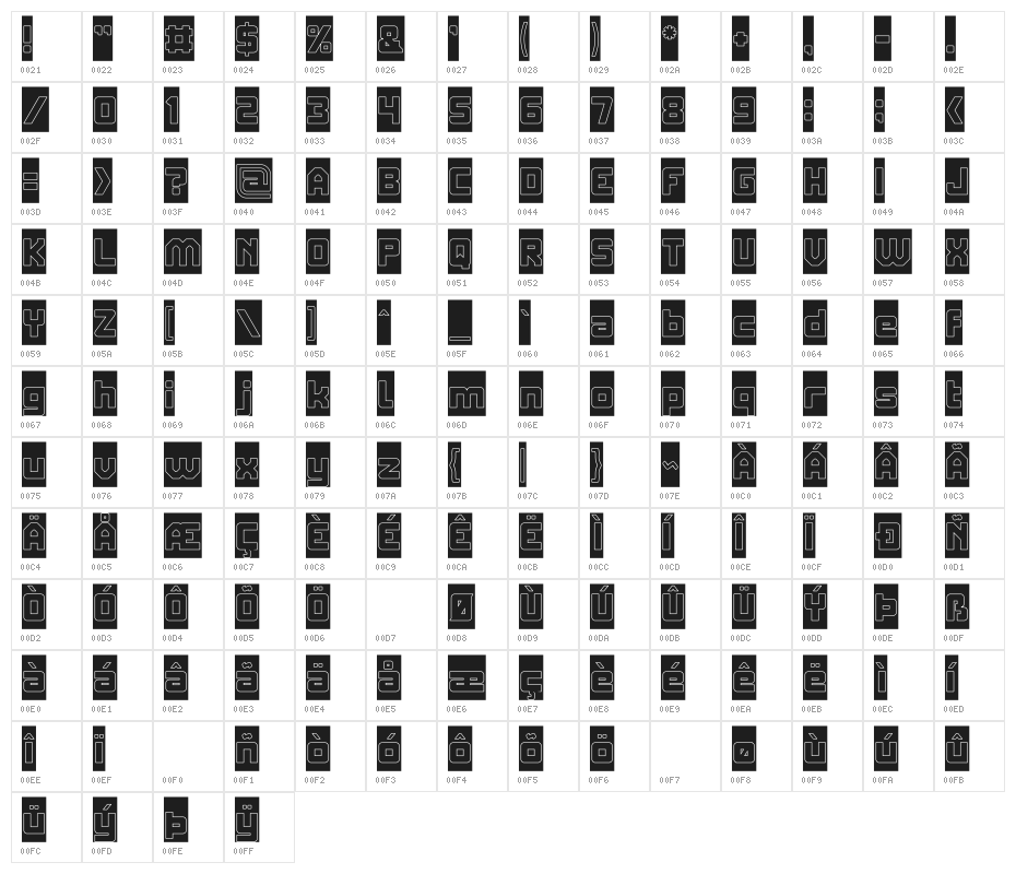 ELITE MIND-Hollow-Inverse Character Map