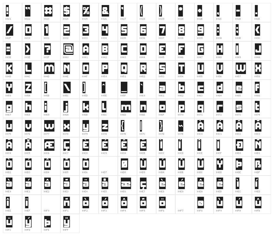 ELITE MIND-Inverse Character Map