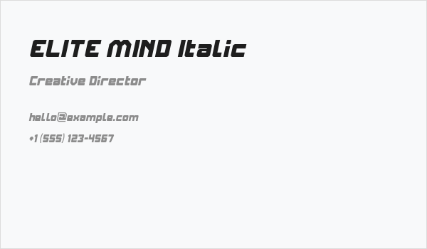 ELITE MIND Italic Business Card