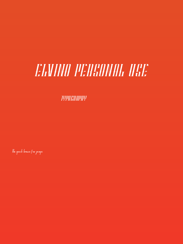 ELVINO Personal Use Poster