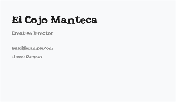El Cojo Manteca Business Card