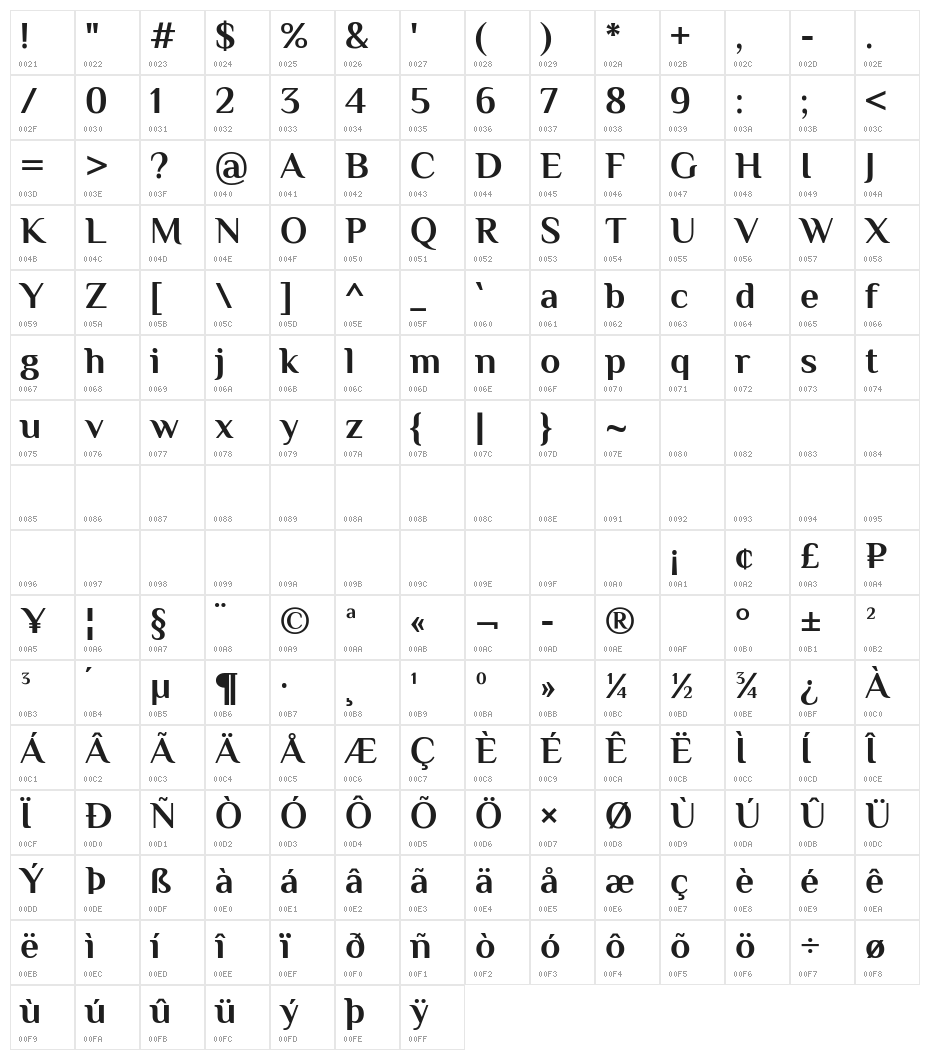 El Messiri Bold Character Map