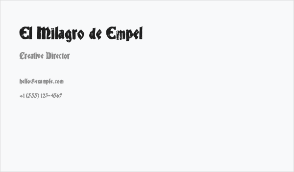El Milagro de Empel Business Card