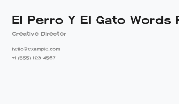 El Perro Y El Gato Words Regular Business Card