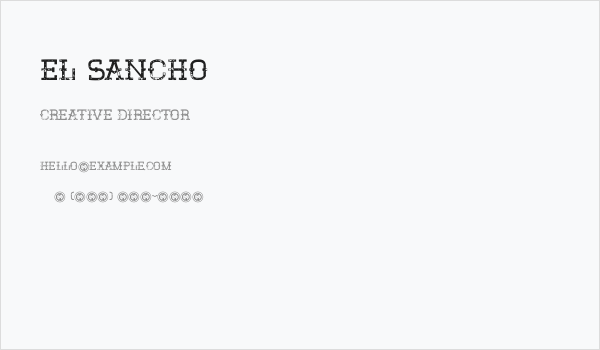 El Sancho Business Card