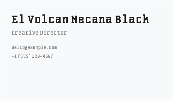 El Volcan Mecana Black Business Card