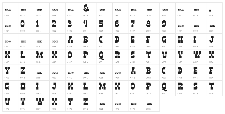 ElDurango Character Map
