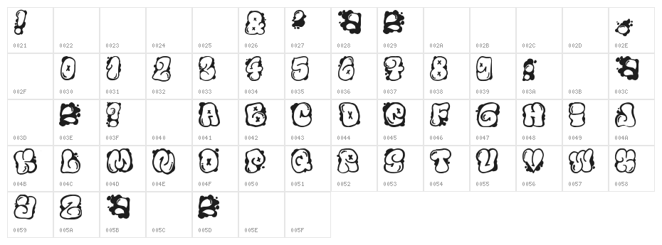 El&Font Bubble Character Map