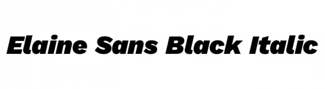 Elaine Sans Black Italic  免费字体下载