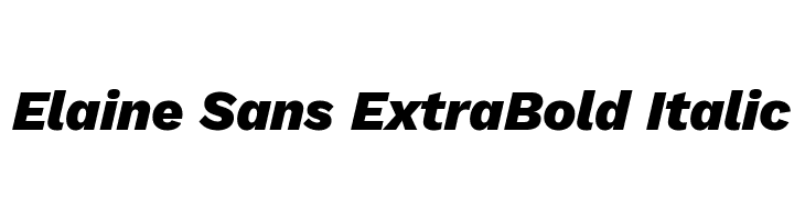 Elaine Sans ExtraBold Italic  免费字体下载
